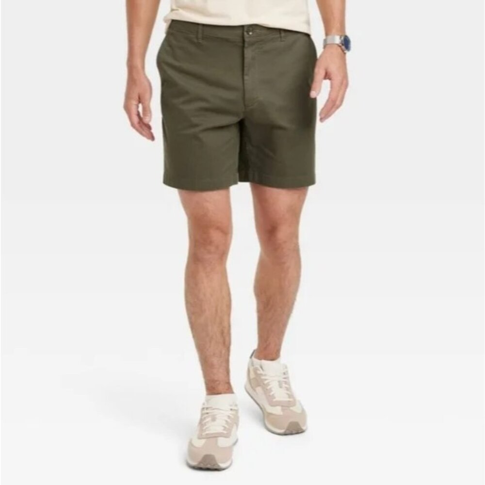 NEW Every Wear 7" Slim Fit Flat Front Chino Shorts - Goodfellow & Co